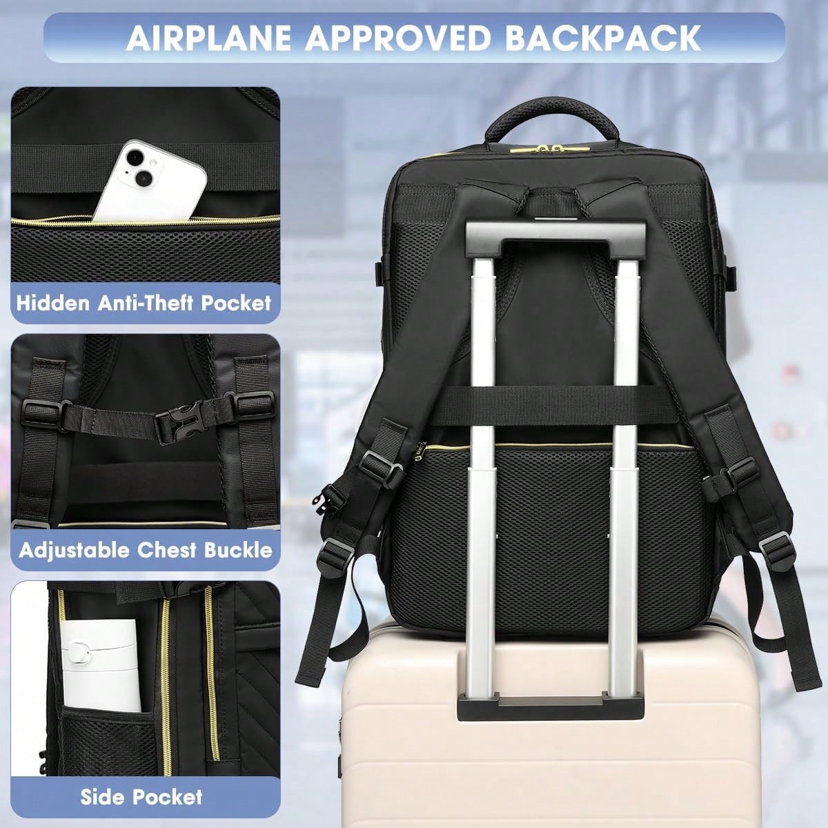 Grote handbagage reisrugzak -  - Travel Backpack Anti Theft recensie en prijs
